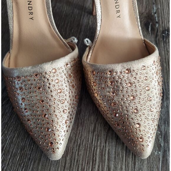 Chinese Laundry Elegant Gold Rhinestone Stiletto D'Orsay Heels Size 7.5 - Picture 8 of 8